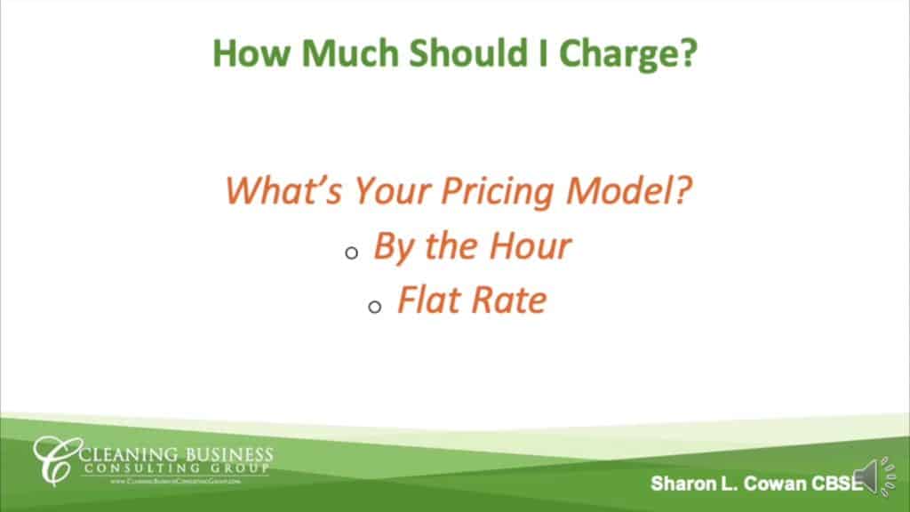 Sharon Cowan’s presentation slide: What's Your Pricing Model?