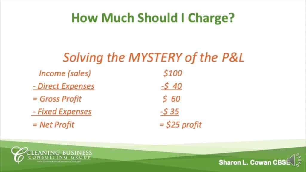 Sharon Cowan’s presentation slide: Solving the Mystery of the P&L