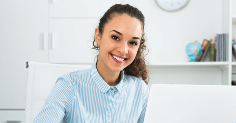 a girl smiling