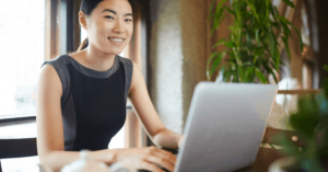 female working on laptop