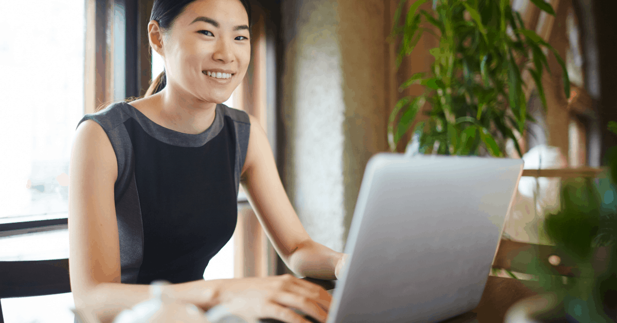 female working on laptop