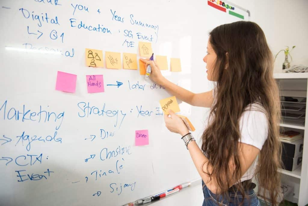 An apsiring entepreneur lays out the initial plans for her cleaning business.