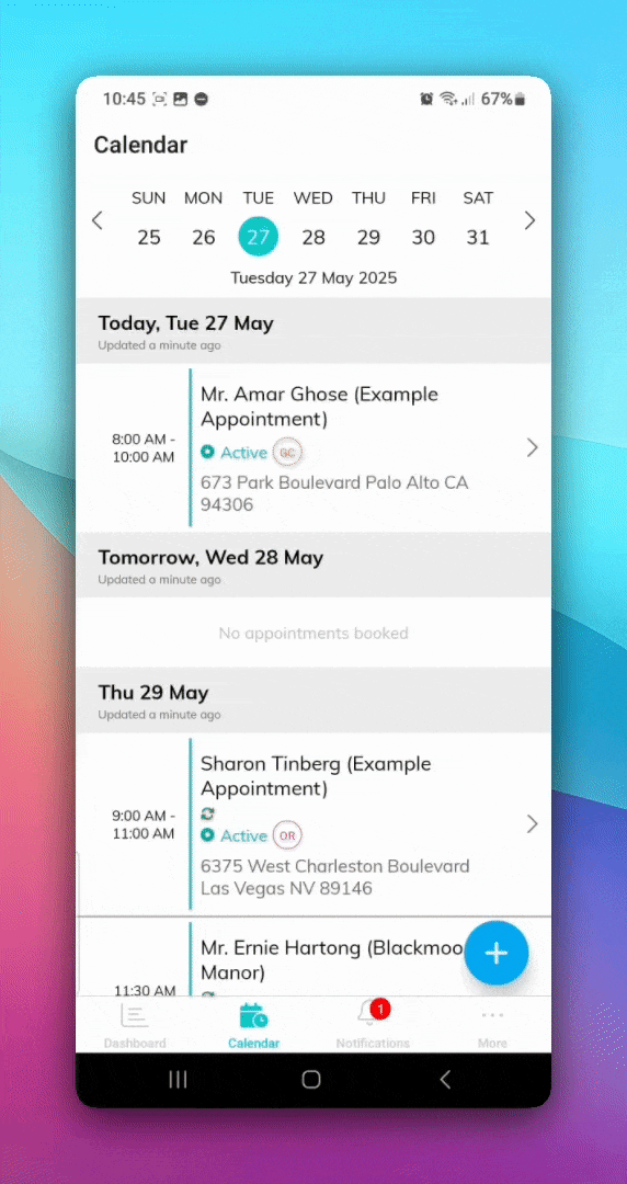 appointment details
