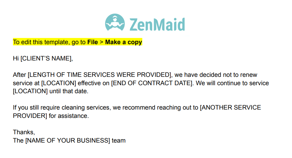 Client Firing Email Template Example