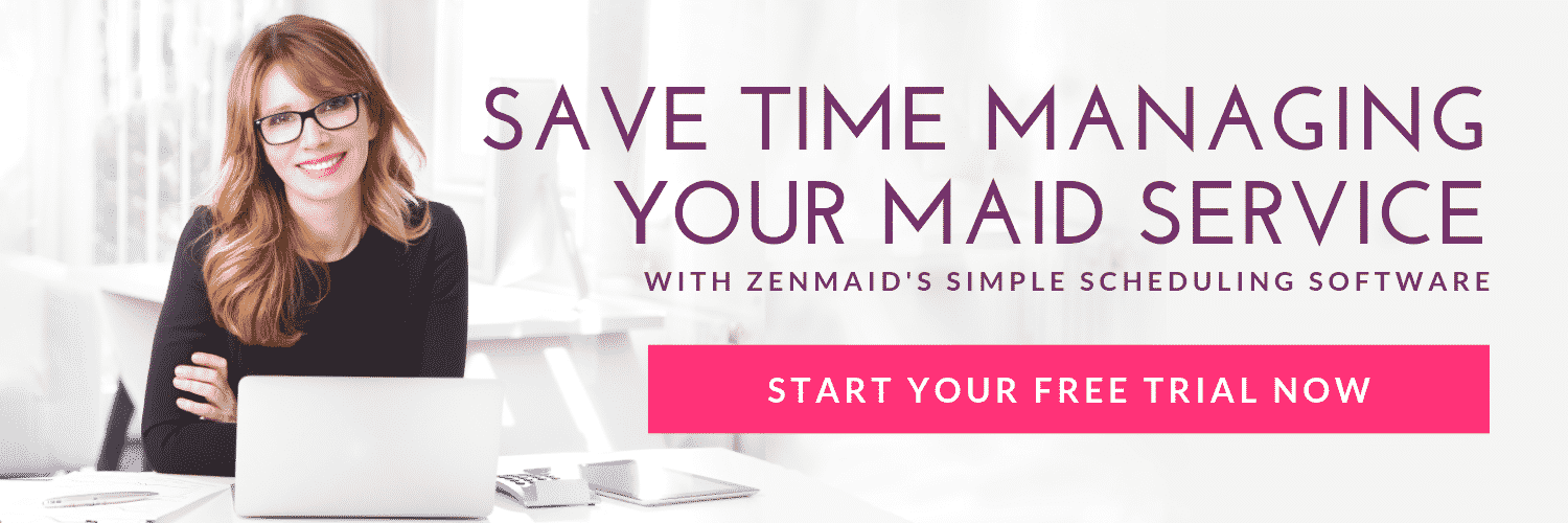 Banner image advertising Zenmaid's scheduling software free trial