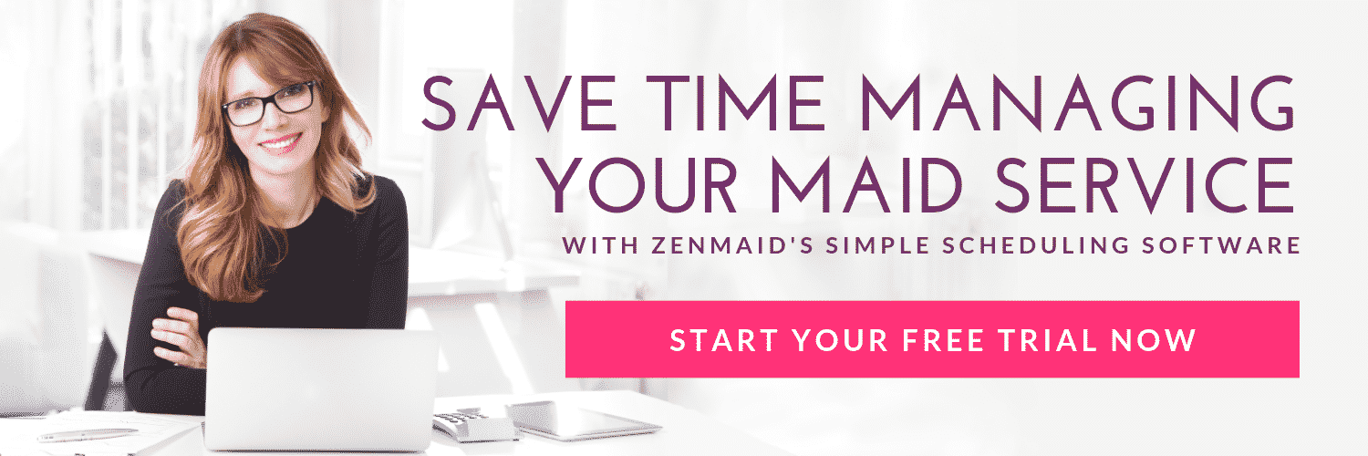 Banner image advertising ZenMaid's scheduling software free trial